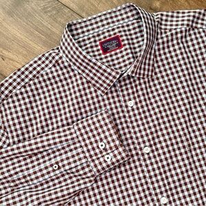 UNTUCKit Wrinkle-Free Mclaren Button Down Shirt - Mens 3XL - Brown Blue Gingham